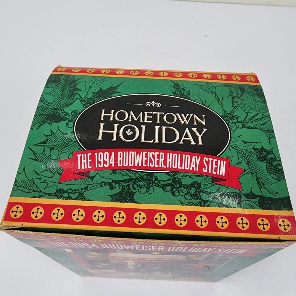 1994‎ BUDWEISER CERAMIC BEER STEIN HOMETOWN HOLIDAY NIB